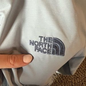 women’s light blue north face rain jacket